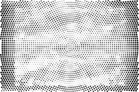Illustration for Abstract halftone radial black and white background with dots - Royalty Free Image