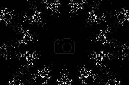 Illustration for Simple black and white pattern with geometric elements. Monochrome wallpaper with simple design. - Royalty Free Image