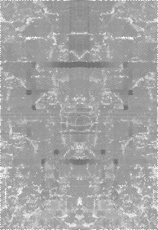 Ilustración de Fondo radial abstracto de medio tono blanco y negro con puntos - Imagen libre de derechos