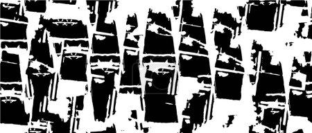 Ilustración de Fondo blanco y negro abstracto. Textura monocromática en estilo grunge. Antiguo patrón vintage de agrietamiento, desvanecimiento de impresión y diseño - Imagen libre de derechos