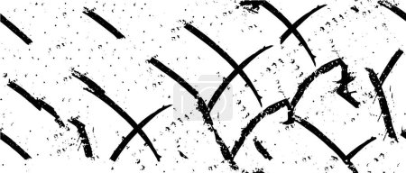Illustration for Black-white grunge vector background. Texture monochrome widescreen from stains and cracks. Abstract elements for design and printing - Royalty Free Image
