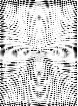 Illustration for Halftone radial black and white background with dots - Royalty Free Image