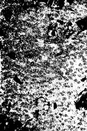 Ilustración de Grunge textura superpuesta. Fondo vectorial abstracto en blanco y negro. Superficie vintage monocromática - Imagen libre de derechos