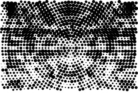 Illustration for Halftone radial black and white background with dots - Royalty Free Image