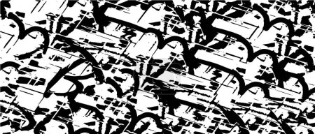 Ilustración de Patrón Grunge Monocromático. Textura en blanco y negro abstracta con líneas rayadas - Imagen libre de derechos