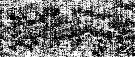Téléchargez les illustrations : Modèle de Grunge monochrome. Texture abstraite noir et blanc avec des lignes rayées, des taches et des lobes pour bannière, carte, papier peint. Fond de demi-teinte rugueux rétro avec différents éléments - en licence libre de droit