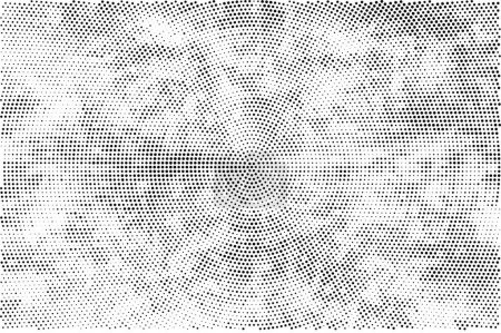 Ilustración de Patrón Grunge Monocromático. Textura abstracta en blanco y negro con líneas rayadas, manchas y manchas para pancarta, tarjeta, fondo de pantalla. Fondo de medio tono retro áspero con diferentes elementos - Imagen libre de derechos