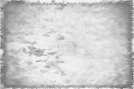Illustration for Grunge overlay layer. Abstract black and white vector background. Monochrome vintage surface with dirty pattern in cracks, spots, dots. - Royalty Free Image