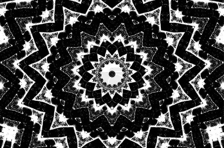 Ilustración de Fondo caleidoscópico pintado en blanco y negro abstracto. - Imagen libre de derechos