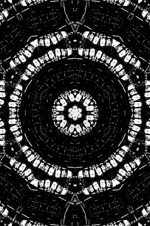 Illustration for Abstract black and white painted kaleidoscopic background. - Royalty Free Image