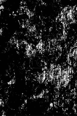 Ilustración de Superficie vintage monocromática con patrón sucio en grietas, manchas, puntos. Antigua pared en fondo de diseño de estilo de horror oscuro - Imagen libre de derechos
