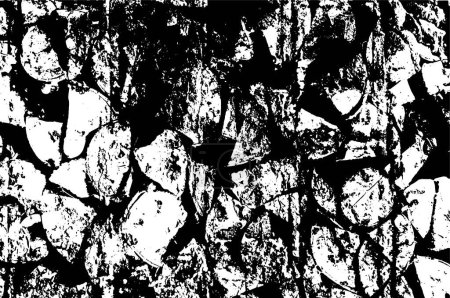 Téléchargez les illustrations : Modèle de texture vectorielle urbaine grunge noir et blanc. sombre poussière salissante recouvrant fond de poussière. facile à créer abstrait pointillé, rayé, effet vintage avec bruit - en licence libre de droit