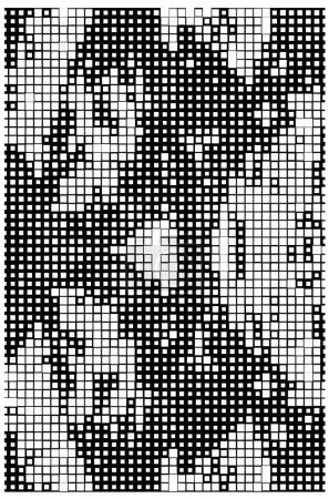 Ilustración de Pixel monocromo fondo mosaico geométrico - Imagen libre de derechos