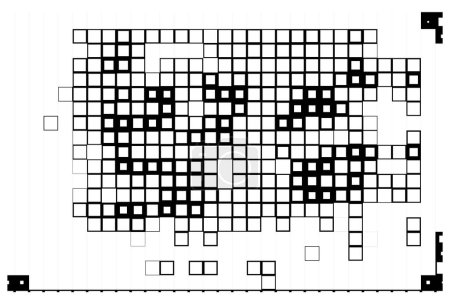 Ilustración de Pixel semitono fondo geométrico monocromo mosaico - Imagen libre de derechos