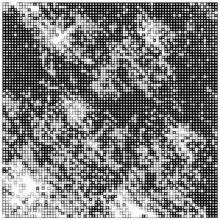 Téléchargez les illustrations : Demi-ton pixel monochrome fond de mosaïque géométrique - en licence libre de droit