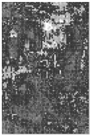 Illustration for Halftone pixelated monochrome geometric background - Royalty Free Image