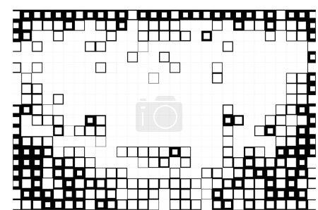 Ilustración de Fondo de pantalla con tinta de píxeles. cartel abstracto en blanco y negro - Imagen libre de derechos