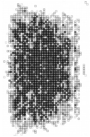 Illustration for Abstract wallpaper with black and white pixels. background with digital squares. - Royalty Free Image