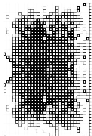 Téléchargez les illustrations : Papier peint abstrait avec des pixels noirs et blancs. fond avec carrés numériques. - en licence libre de droit
