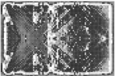 Ilustración de Formas cuadradas monocromáticas. fondo de pantalla abstracto con píxeles en blanco y negro - Imagen libre de derechos