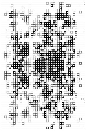 Téléchargez les illustrations : Fond abstrait avec des carrés numériques. papier peint avec pixels noirs et blancs - en licence libre de droit
