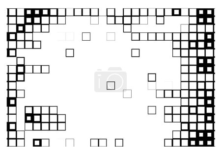 Illustration for Halftone black and white mosaic background with squares. - Royalty Free Image