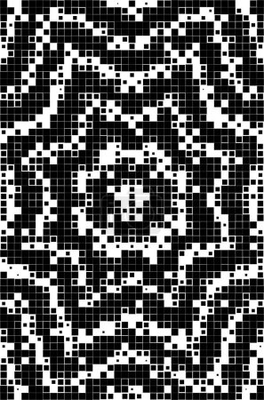 Illustration for Abstract geometric pattern, black and white squares. - Royalty Free Image