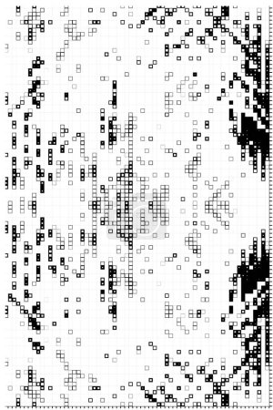 Illustration for Halftone dot mosaic of black and white dots on white background. vector illustration. vector geometric composition of dots. - Royalty Free Image