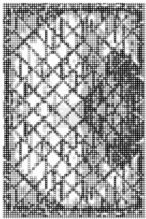 Téléchargez les illustrations : Formes carrées. papier peint abstrait avec pixels noirs et blancs - en licence libre de droit