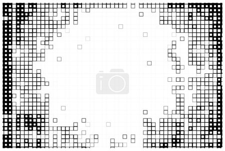 Illustration for Dot black and black vector square map of south korea. abstract black square dot with south korea map of thailand. vector flat dots on a white - Royalty Free Image