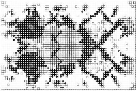 Téléchargez les illustrations : Carrés noirs et blancs, gabarit créatif avec pixels - en licence libre de droit