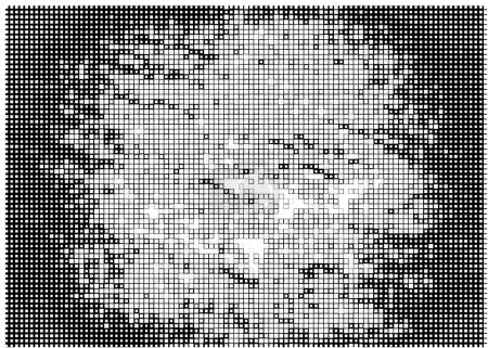 Ilustración de Medio tono negro y blanco fondo de mosaico con cuadrados. - Imagen libre de derechos
