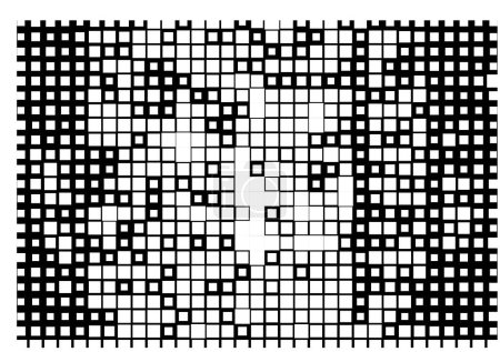 Ilustración de Medio tono negro y blanco fondo de mosaico con cuadrados. - Imagen libre de derechos