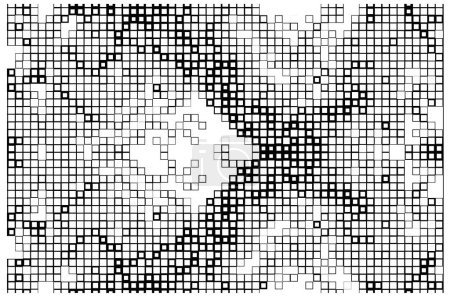 Téléchargez les illustrations : Motif de demi-teinte. Mosaïque abstraite de pointillés pointillés sur fond blanc. - en licence libre de droit