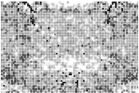 Téléchargez les illustrations : Pixel abstrait fond noir et blanc - en licence libre de droit
