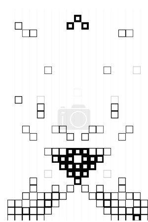 Téléchargez les illustrations : Pixel abstrait fond mosaïque noir et blanc - en licence libre de droit