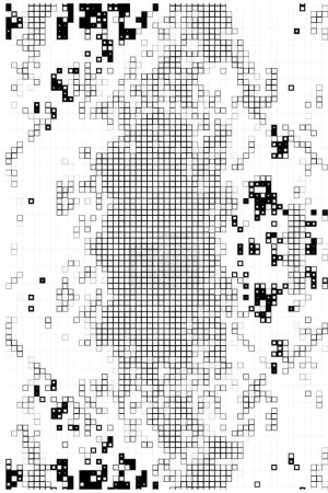 Téléchargez les illustrations : Pixel abstrait fond mosaïque noir et blanc - en licence libre de droit