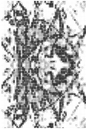Illustration for Creative and abstract poster with pixels.  black and white squares - Royalty Free Image