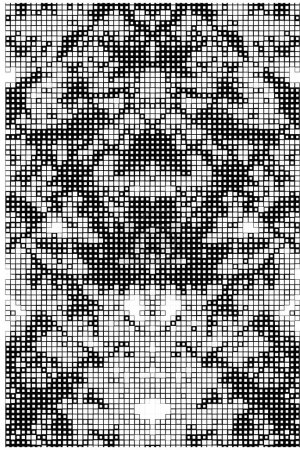 Illustration for Pixel black and white geometric mosaic background - Royalty Free Image