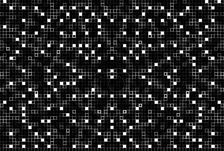 Ilustración de Pixel fondo geométrico blanco y negro mosaico - Imagen libre de derechos