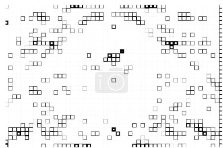 Illustration for Abstract grunge texture, black and white pixel wallpaper - Royalty Free Image