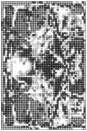 Ilustración de Fondo de pantalla abstracto con píxeles en blanco y negro, telón de fondo con mosaico - Imagen libre de derechos