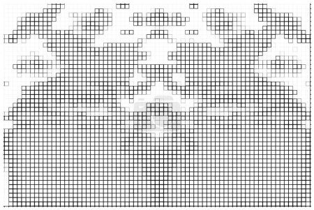 Illustration for Pixel black and white geometric mosaic background - Royalty Free Image