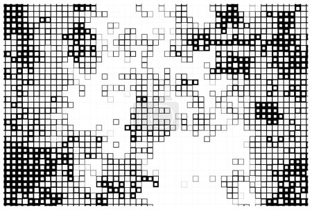 Illustration for Halftone black and white  mosaic background with squares. - Royalty Free Image
