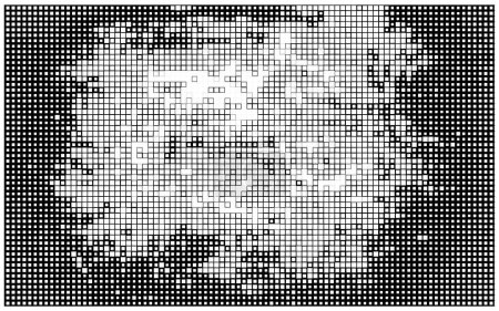 Illustration for Halftone black and white  mosaic background with squares. - Royalty Free Image