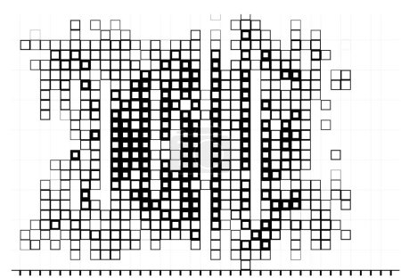 Téléchargez les illustrations : Gabarit grungy avec carrés noirs et blancs, fond abstrait pour l'espace de copie - en licence libre de droit