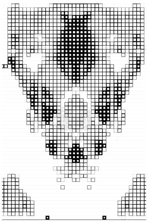 Ilustración de Icono de cráneo de píxel - Imagen libre de derechos