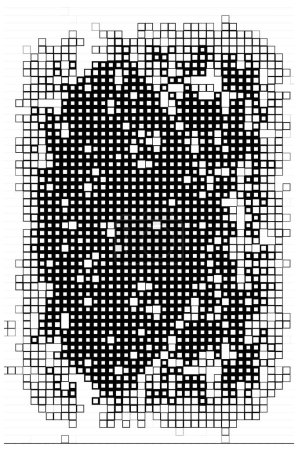 Ilustración de Plantilla con formas cuadradas. fondo de pantalla con píxeles en blanco y negro - Imagen libre de derechos
