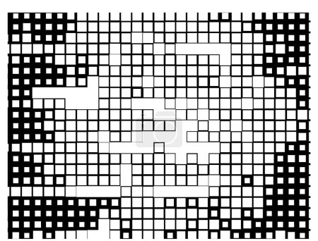 Téléchargez les illustrations : Vecteur pixel mosaïque carte des carrés du monde - en licence libre de droit