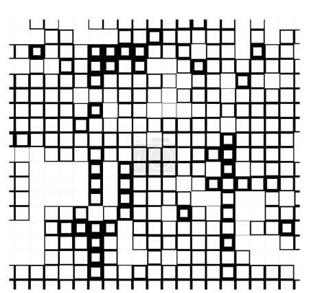Illustration for Black mosaic of squares on a white background - Royalty Free Image